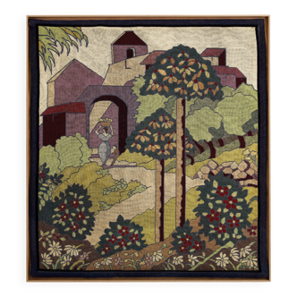 Gabriel Laneyrie tapisserie panneau au petit point 1934