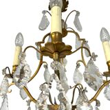 Lustre en bronze à pampilles (cristal)