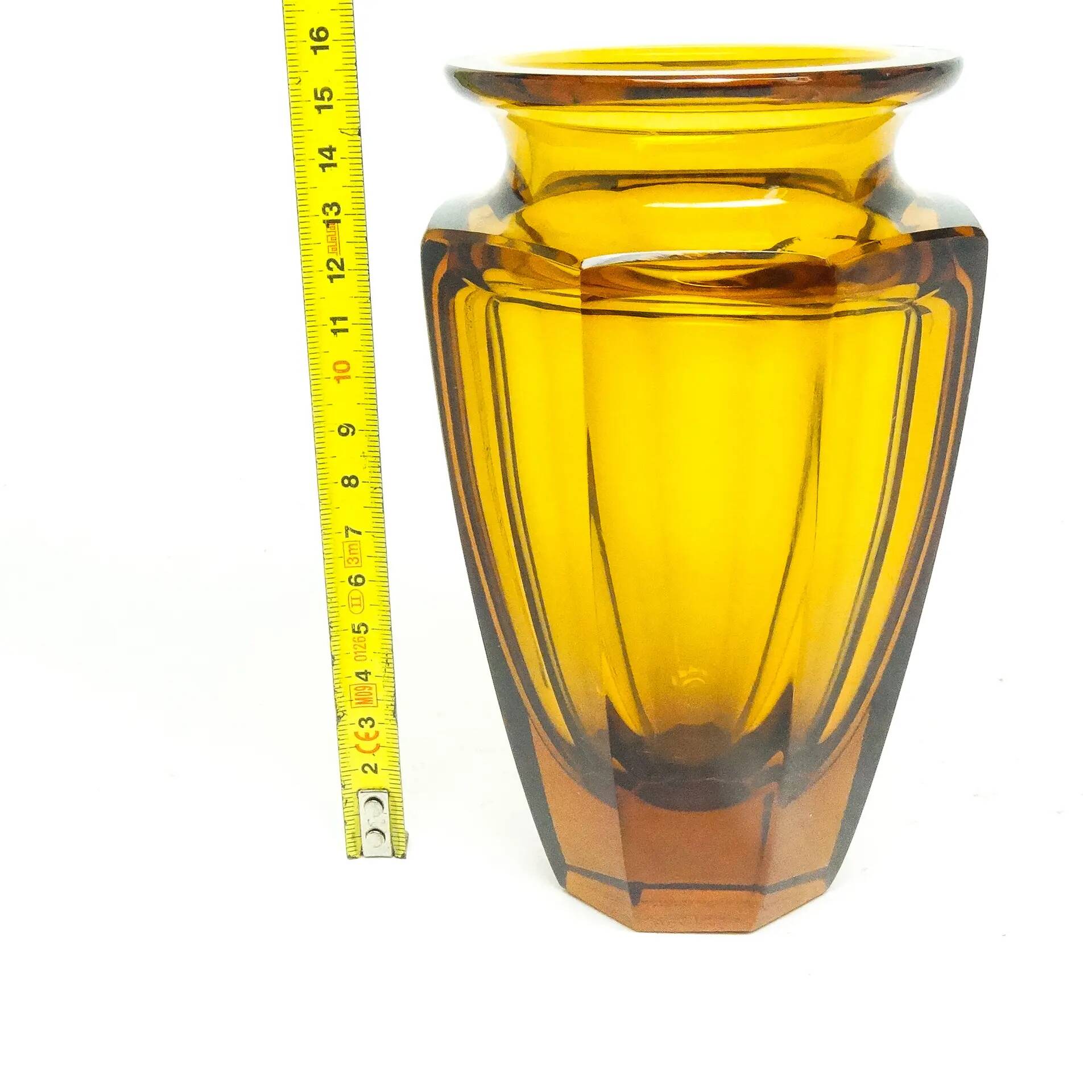 Art Deco vase, crystal, designed by J. Hoffmann, Czechoslovakia, 1930s