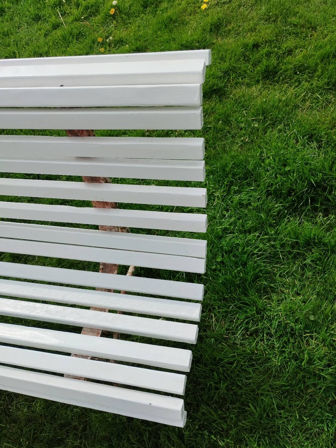 Banc de jardin avec pieds en fonte ancien