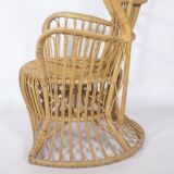 Fauteuil design en rotin des années 1970 « Peacock Throne » par Rohe Noordwolde