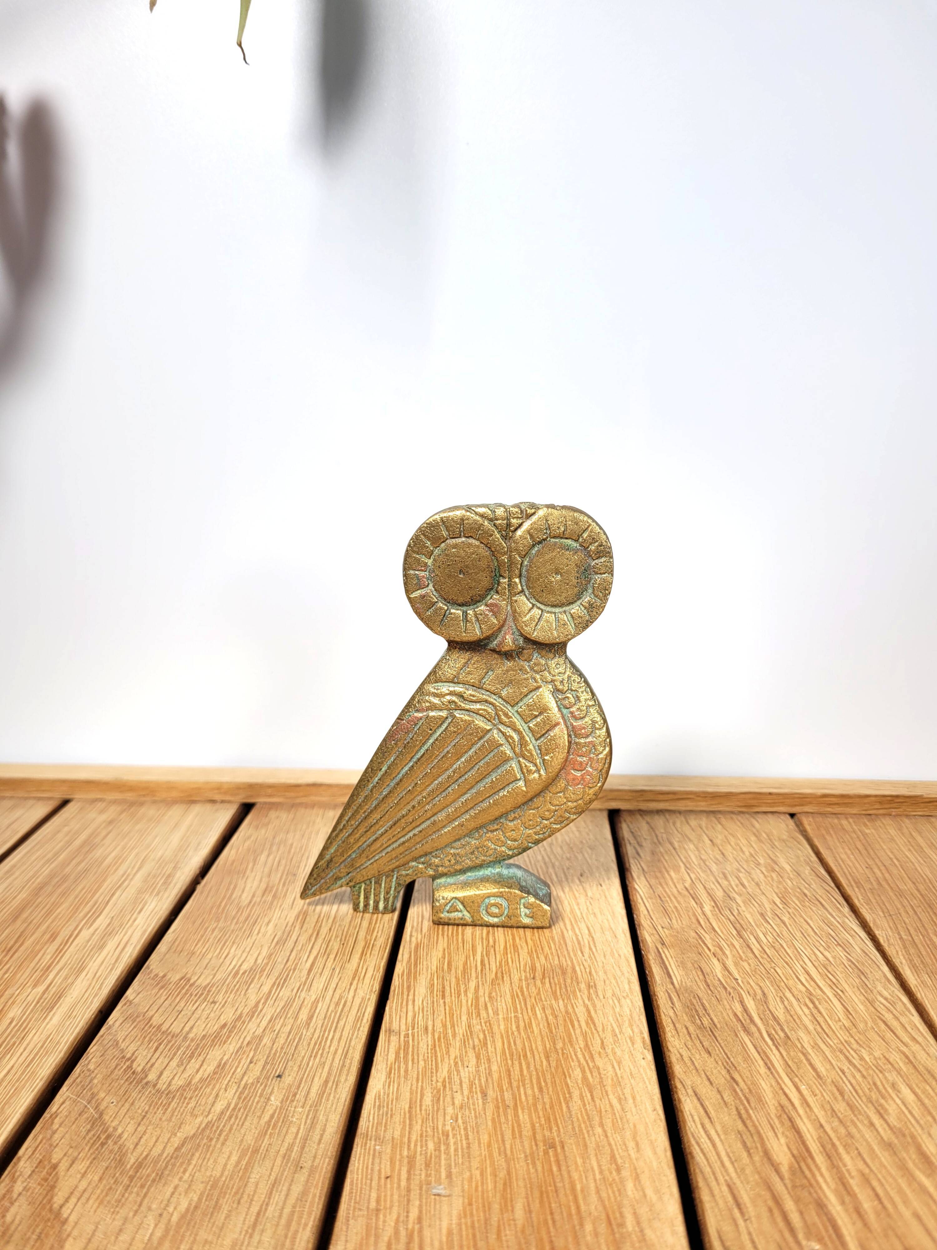 Bronze owl Athena