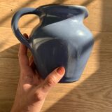 Blue ceramic pitcher