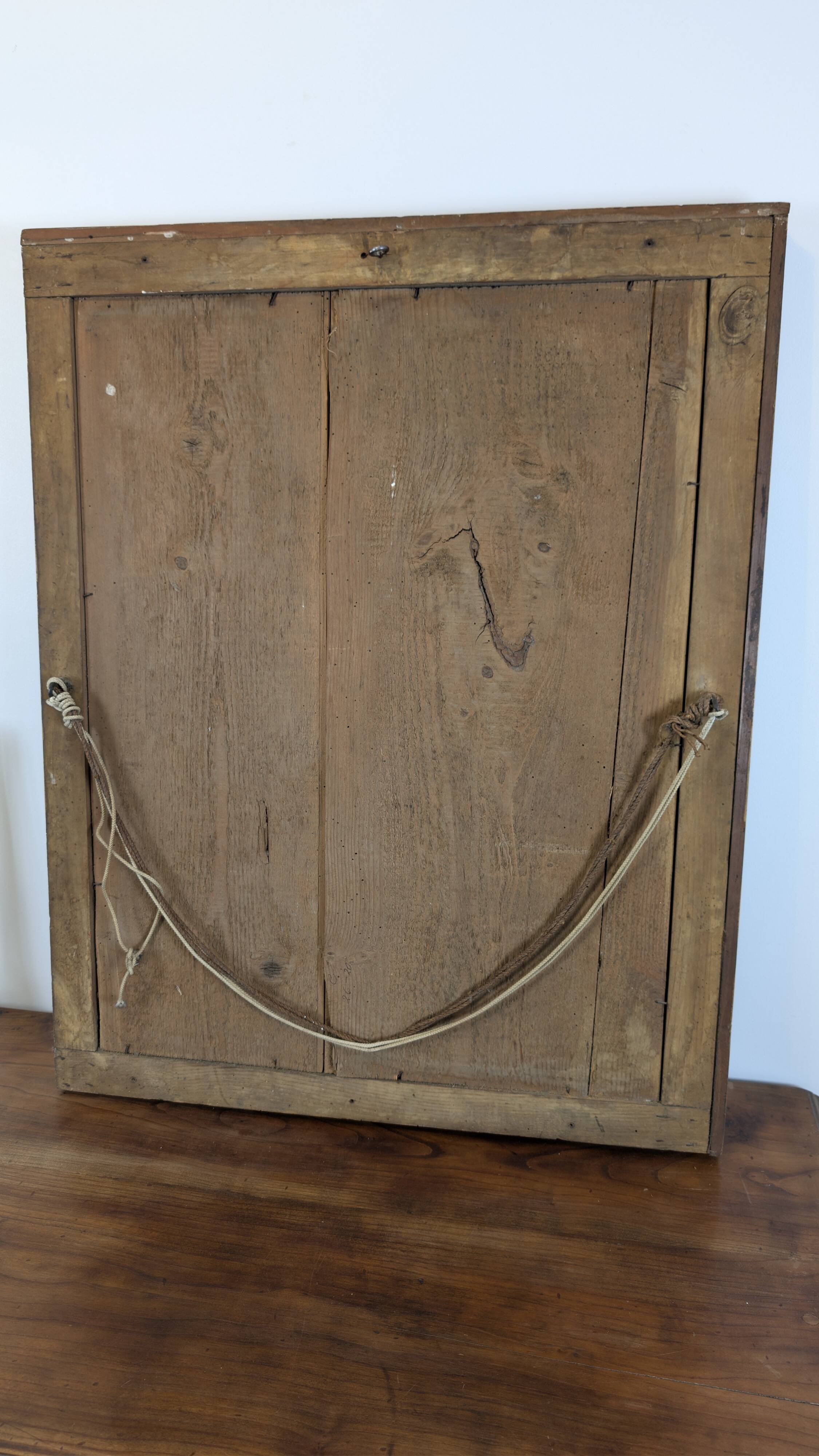 Antique mirror 19th century gilded carved frame 82 x 66 cm