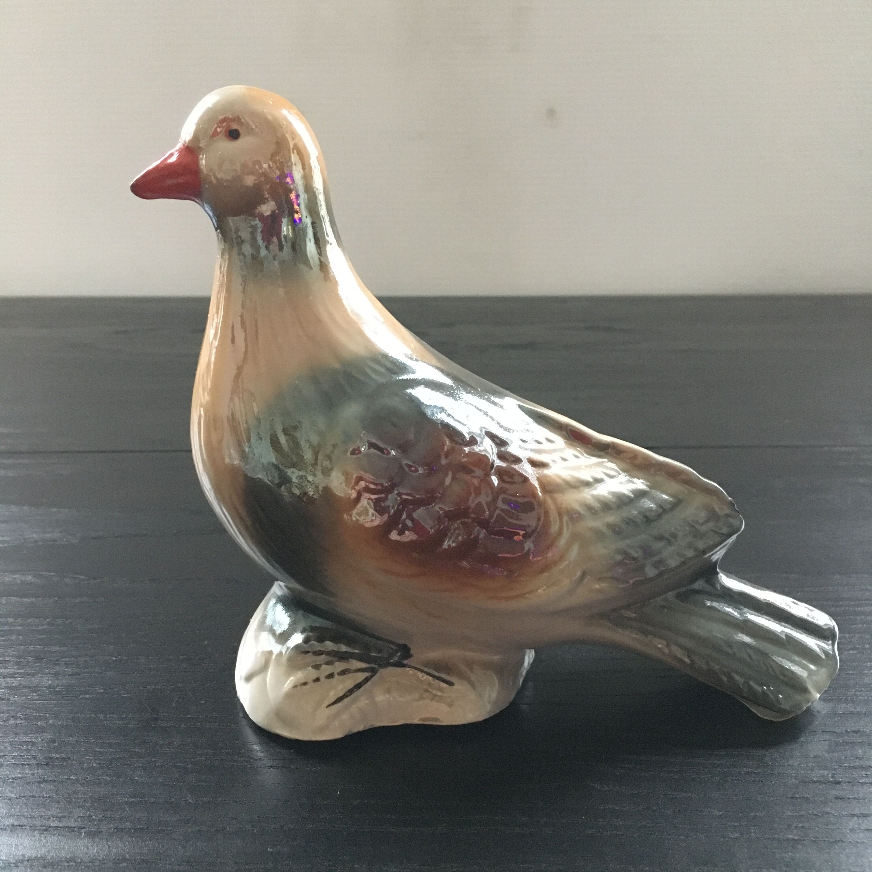 Oiseau céramique irisée