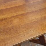 Square table in art deco style in oak, removable