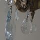Cast bronze chandelier and crystal tassels – 3 fires