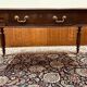 Old English Writing Desk with black leather top