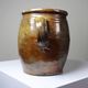 Ancient stoneware pot from Puisaye with two handles, late 19th to early 20th century.