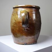 Pot ancien en grès de Puisaye à deux anses, fin XIXe-début XXe