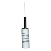 Suspension italienne en verre opalin laiteux avec superposition, années 1960