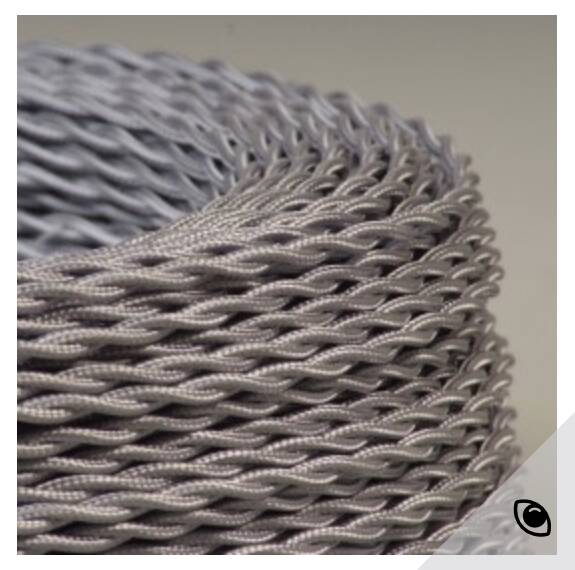 Glass pendant light, 2M fabric cable, porcelain ceiling rose