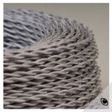 Glass pendant light, 2M fabric cable, porcelain ceiling rose