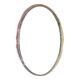 Oval Art Deco mirror with vintage chrome frame from the 1970s.