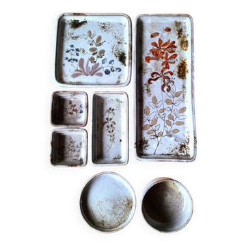 Set of stoneware dishes by Chantal and Thierry Robert