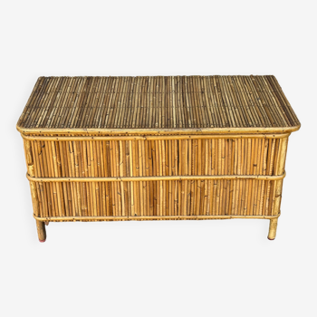 Vintage rattan toy box from the 60s