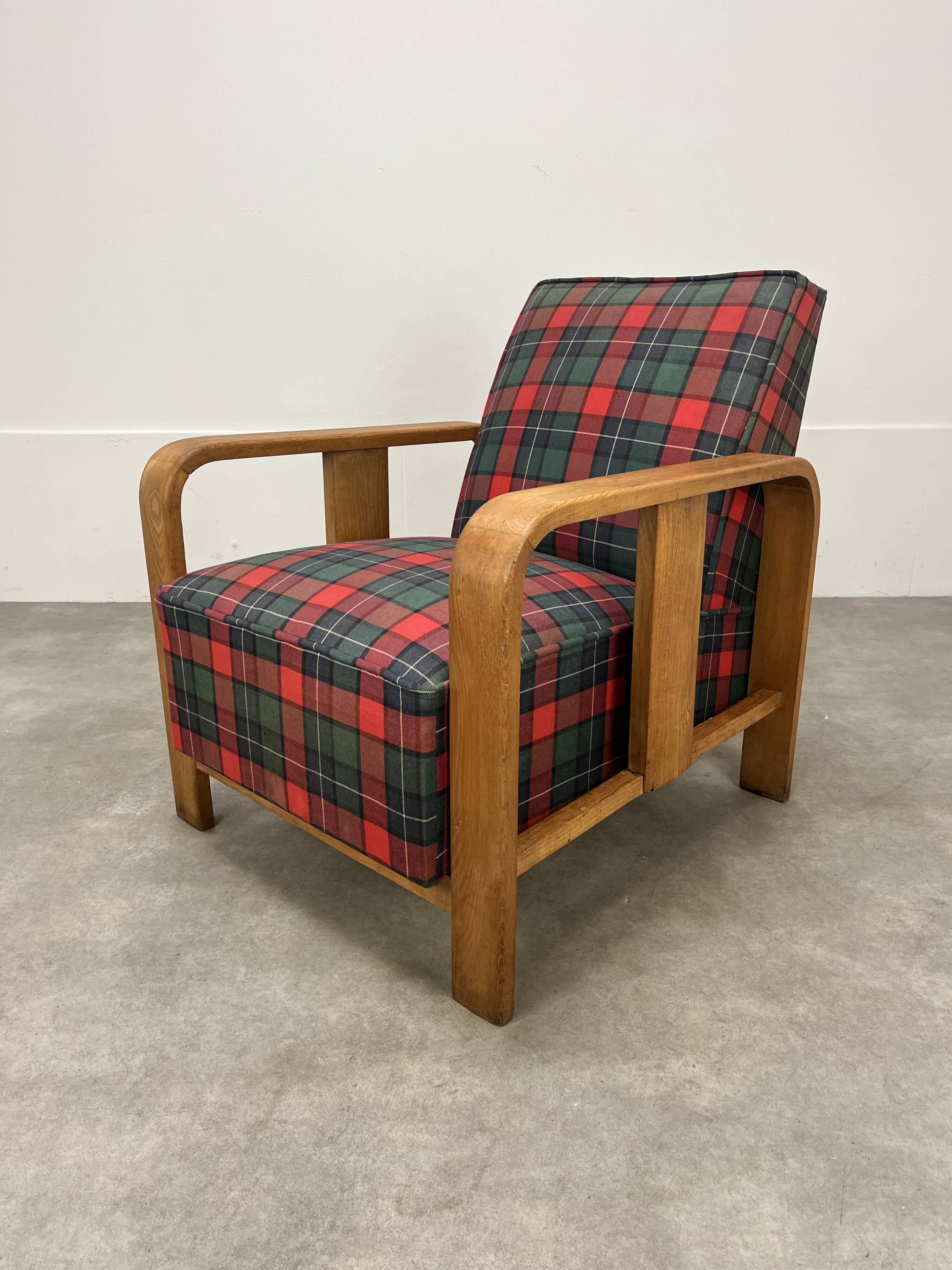Art Deco wooden armchair from the 1930s