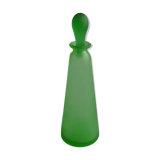 Vintage green satin blown glass bottle