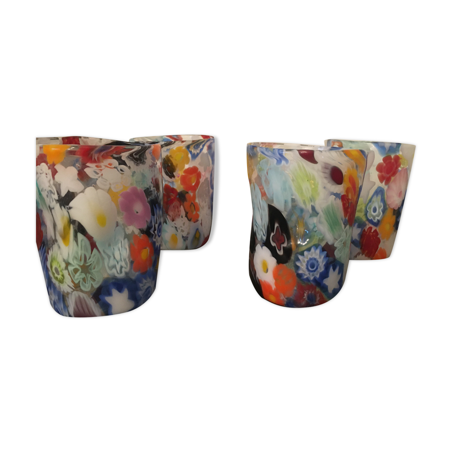 Set of 4 "Goto" water glasses from Murrisa in Murano glass, Italy