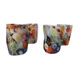 Set of 4 "Goto" water glasses from Murrisa in Murano glass, Italy