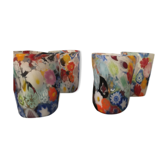 Set of 4 "Goto" water glasses from Murrisa in Murano glass, Italy