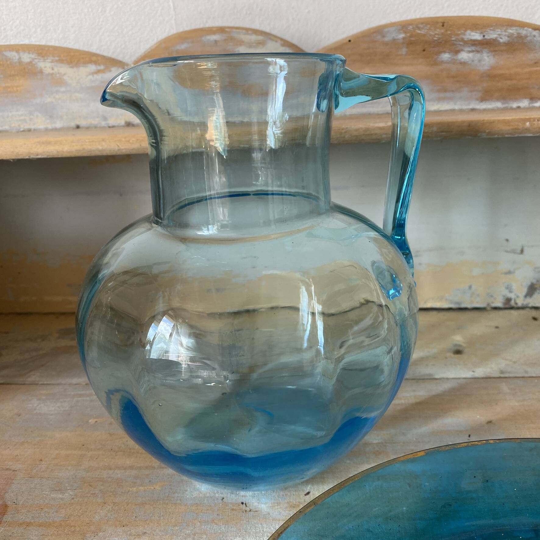 Antique glass jug and tray