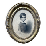 Tableau médaillon dessin portrait XIXème