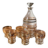 Service carafe et verres à liqueurs liseré doré