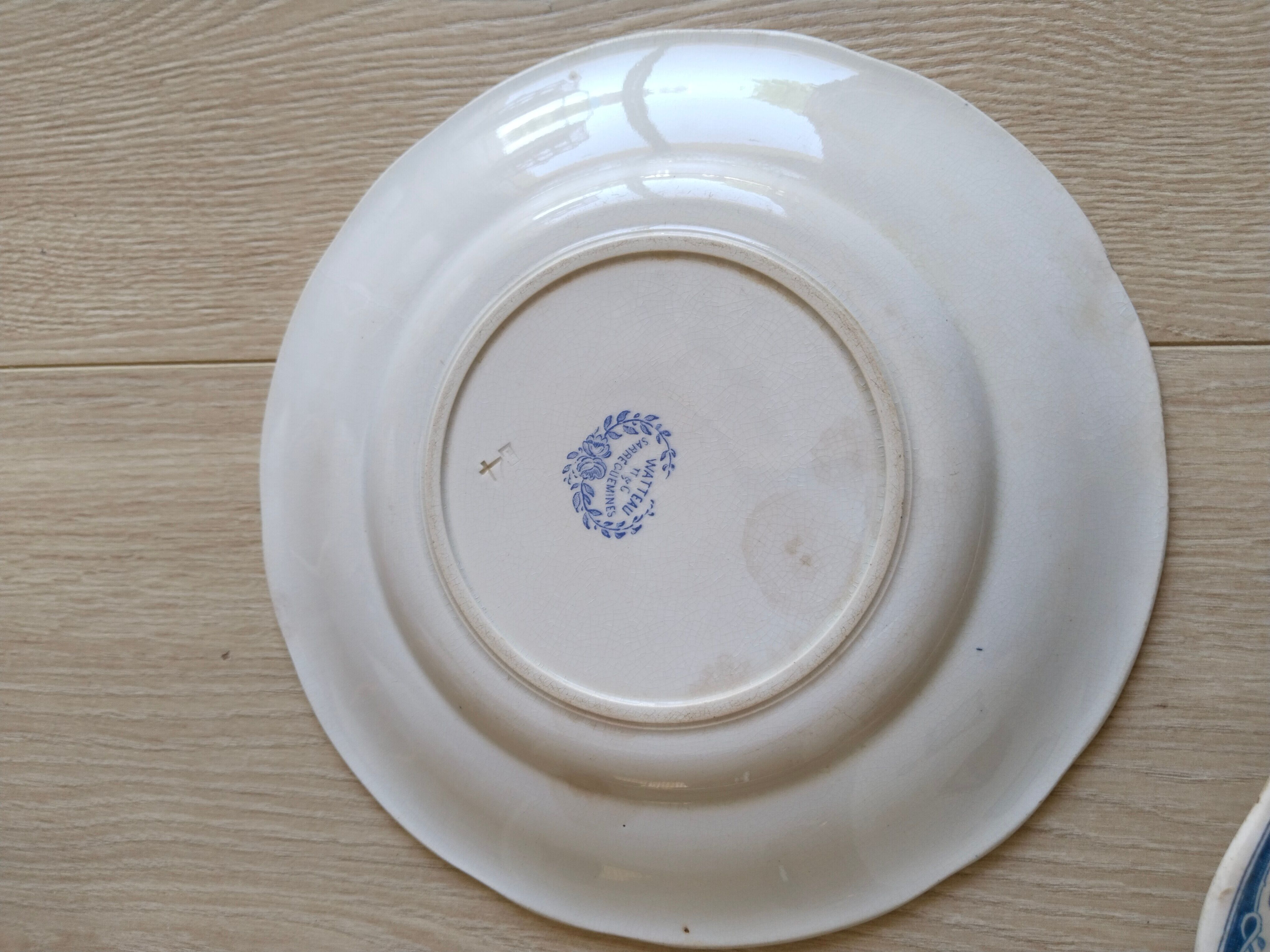 Earthenware dinner plates from Sarreguemines, Watteau, U & C, 1950s