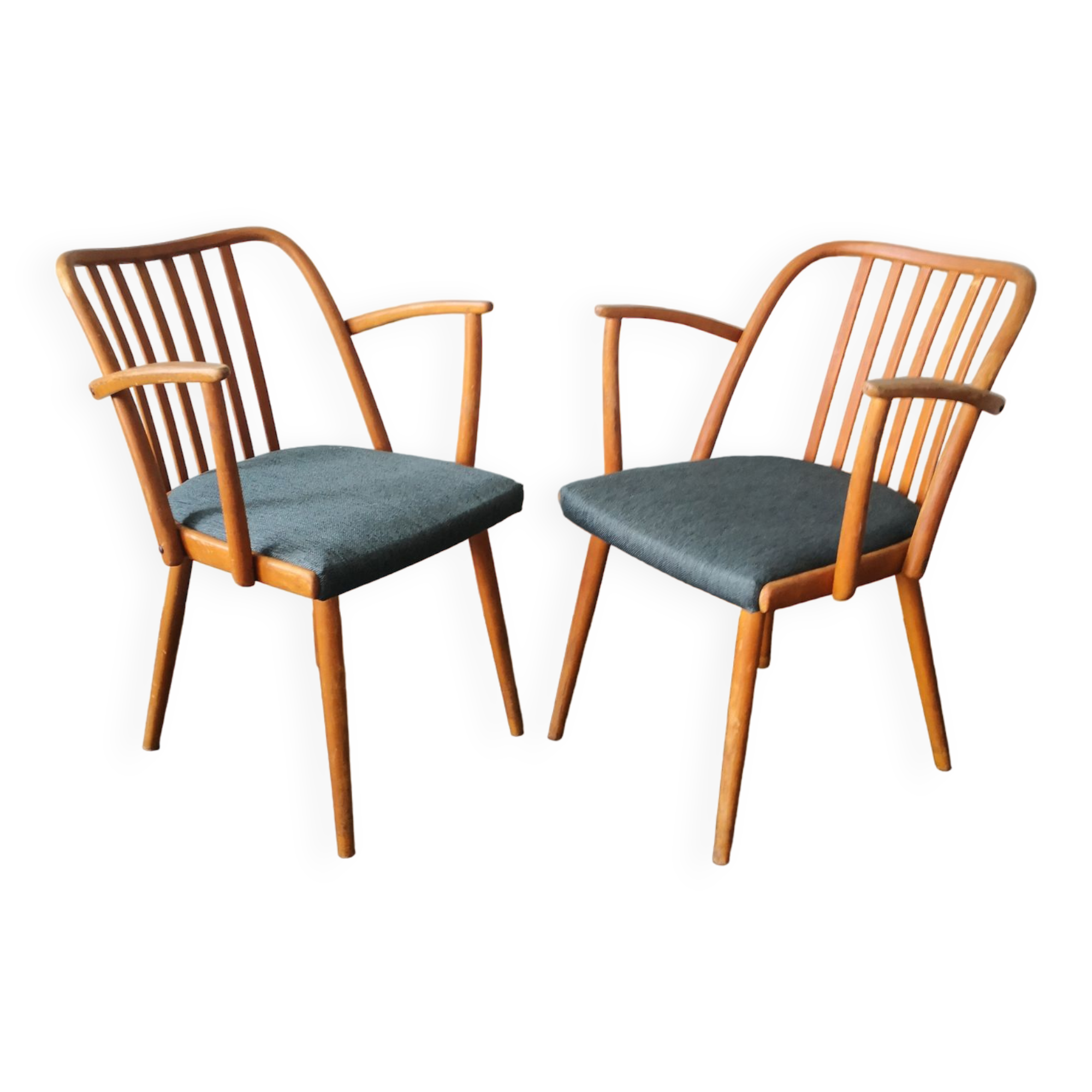 Pair of Scandinavian style armchairs, Antonin Suman, for Ton, Czech, 70s