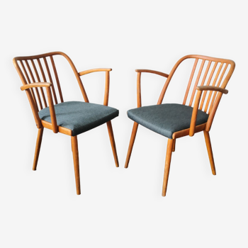 Pair of Scandinavian style armchairs, Antonin Suman, for Ton, Czech, 70s