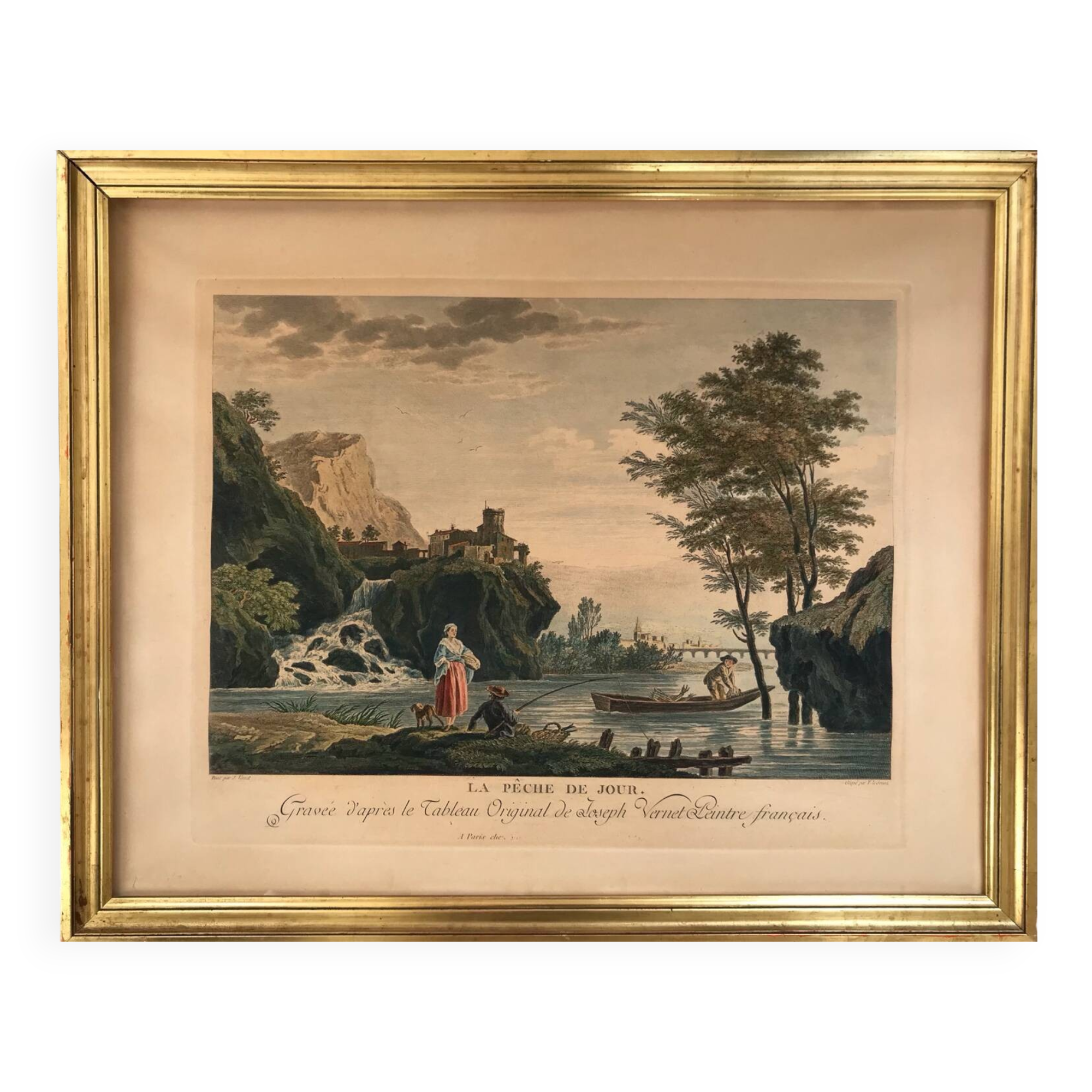 Fishing during the day. Etching enhanced.