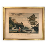La pêche le jour.Eau-forte réhaussé