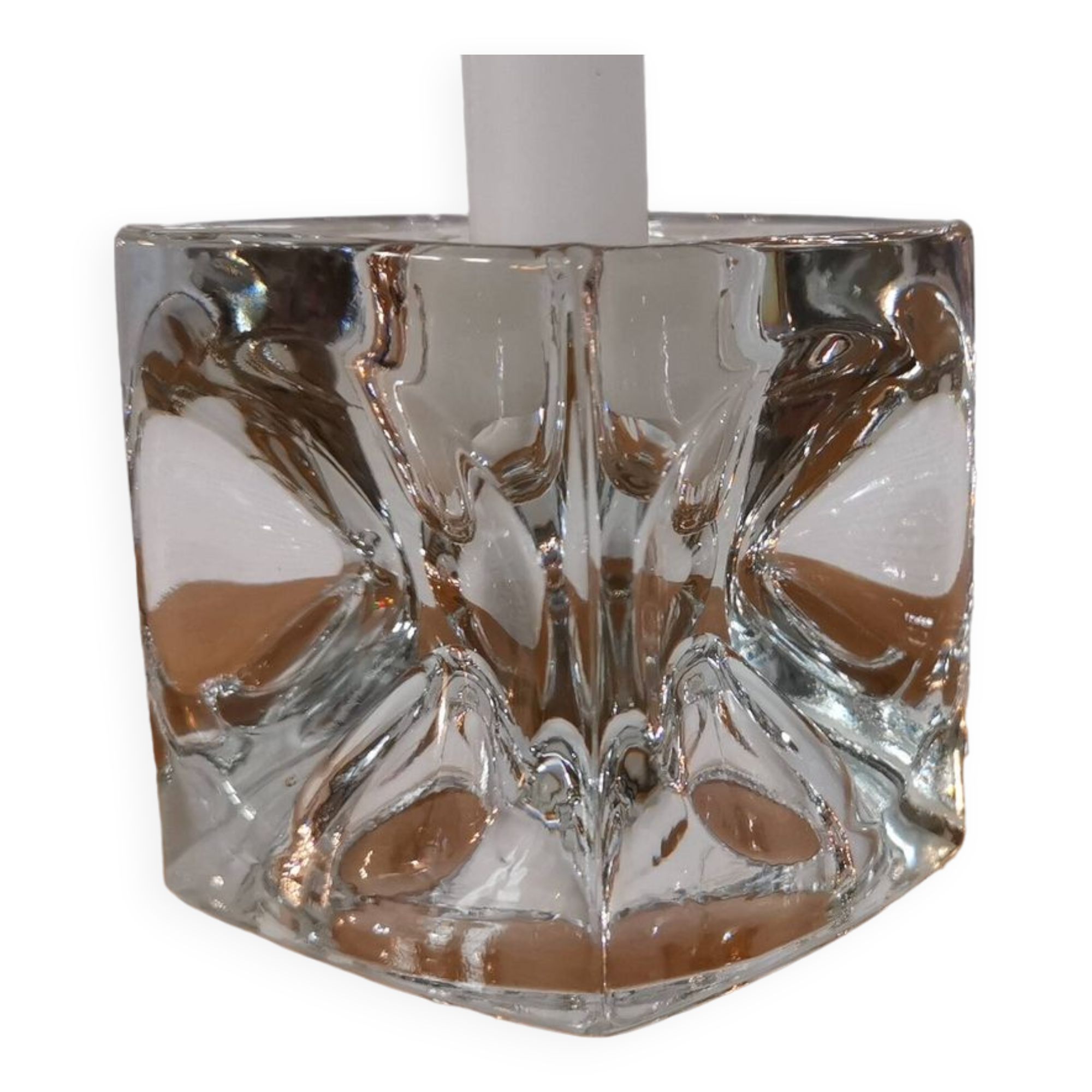 Bohemian crystal candle holder Rudolf Jurnikl for Rudolfova 60'S