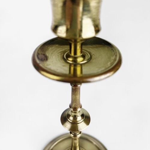 Pair of brass candle holders
