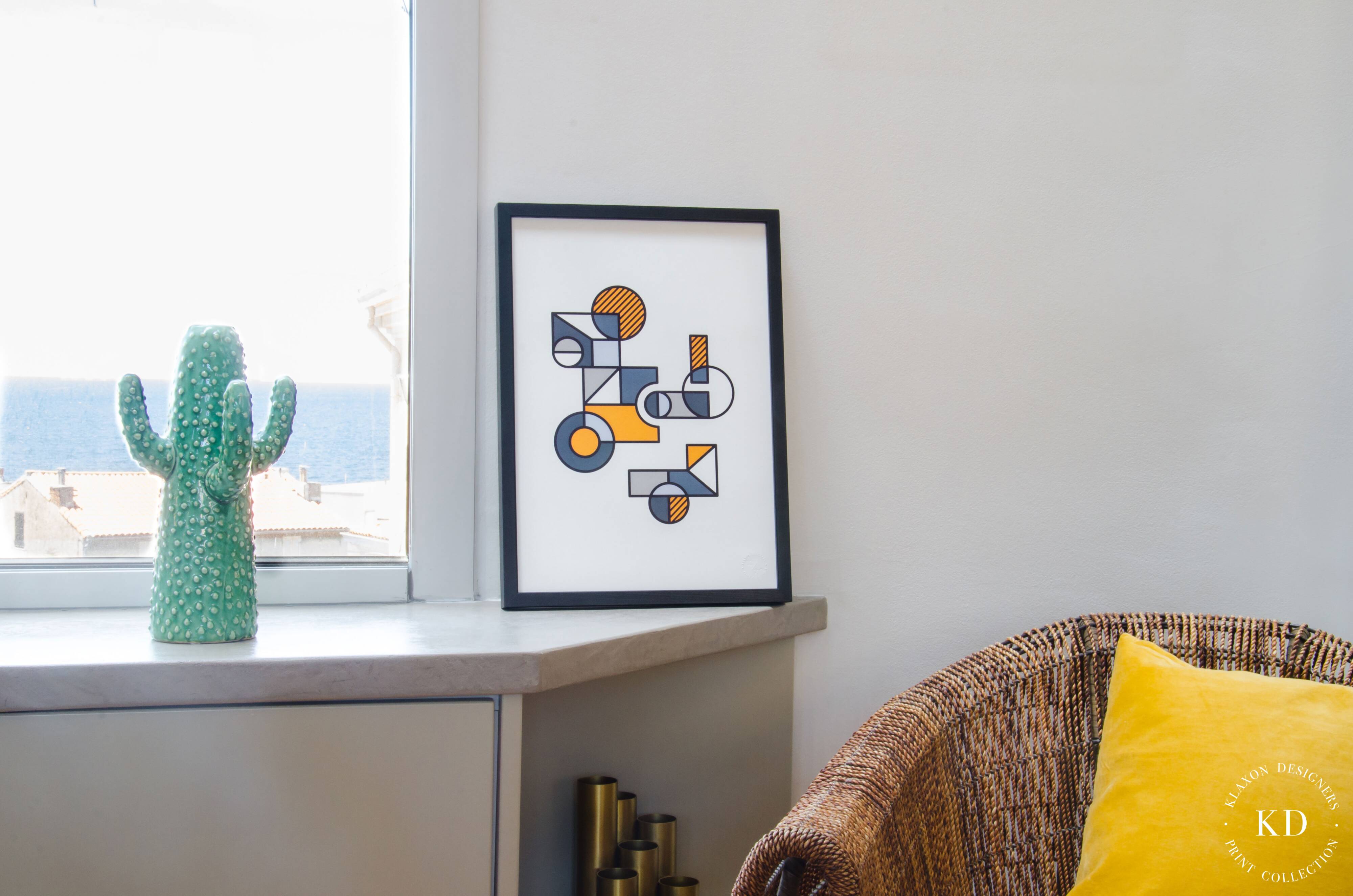 Illustration - Affiche A3 abstraite géométrique graphique colorée numérotée #003