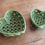 Woven ceramic heart-shaped baskets – Vallauris style