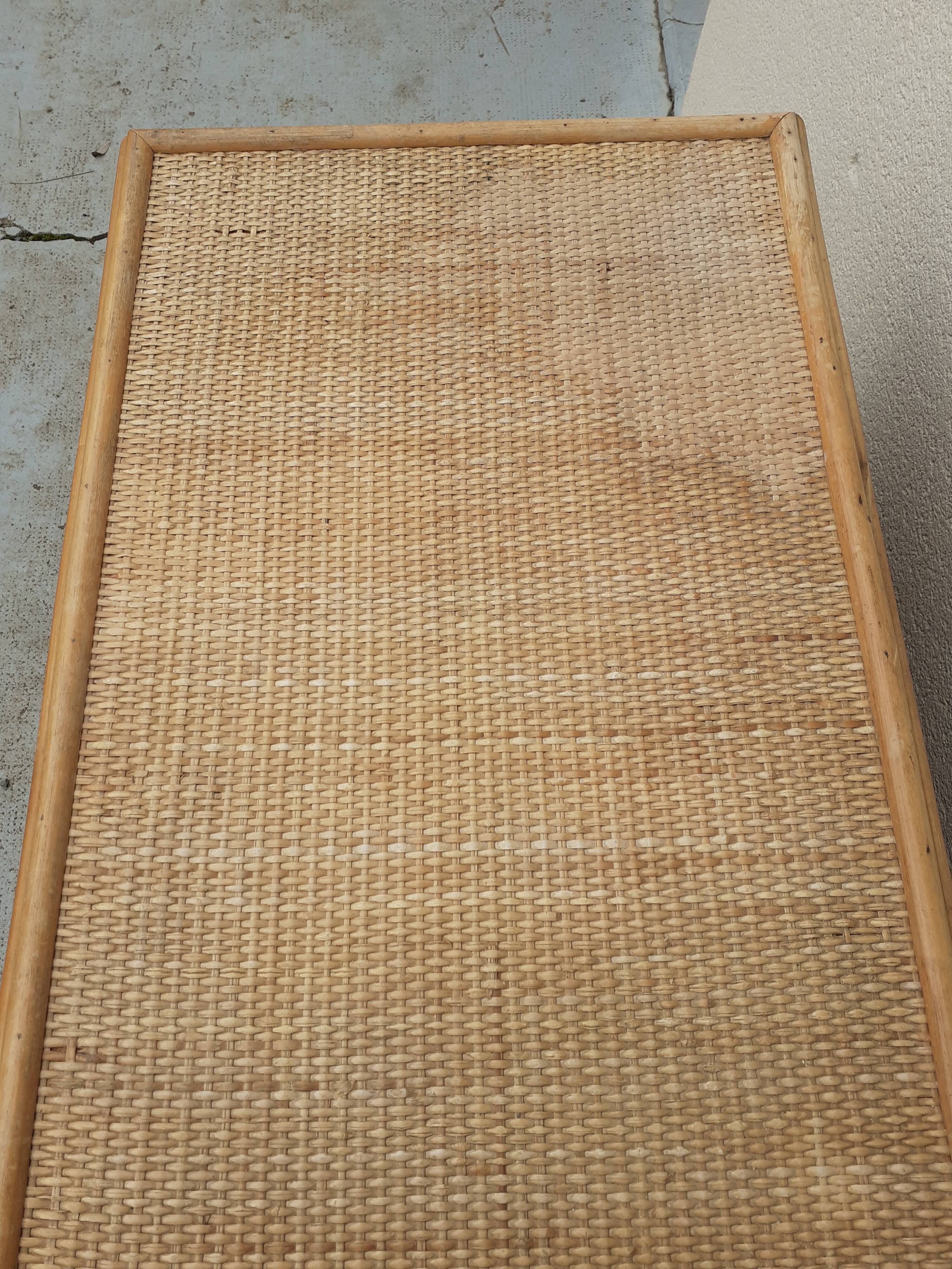Commode osier et rotin