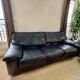 Roche Bobois vintage black leather sofa - 3-seater - 1980s/90s