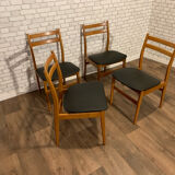 Series of 4 vintage Scandinavian style chairs