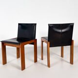 Mid-Century Modern Set of 4 Chairs in the Style of Scarpa, 1970s