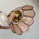 Vintage mother-of-pearl and brass wall lamp with lampshade