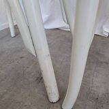 Ensemble de 6 chaises de salle à manger vintage de style Thonet : bois blanc et assise en cannage.