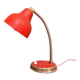Vintage articulated desk lamp in red lacquered metal, 1950s