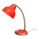 Vintage articulated desk lamp in red lacquered metal, 1950s