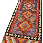 Turkish Handwoven Vintage Herki Kilim 97 cm x 324 cm