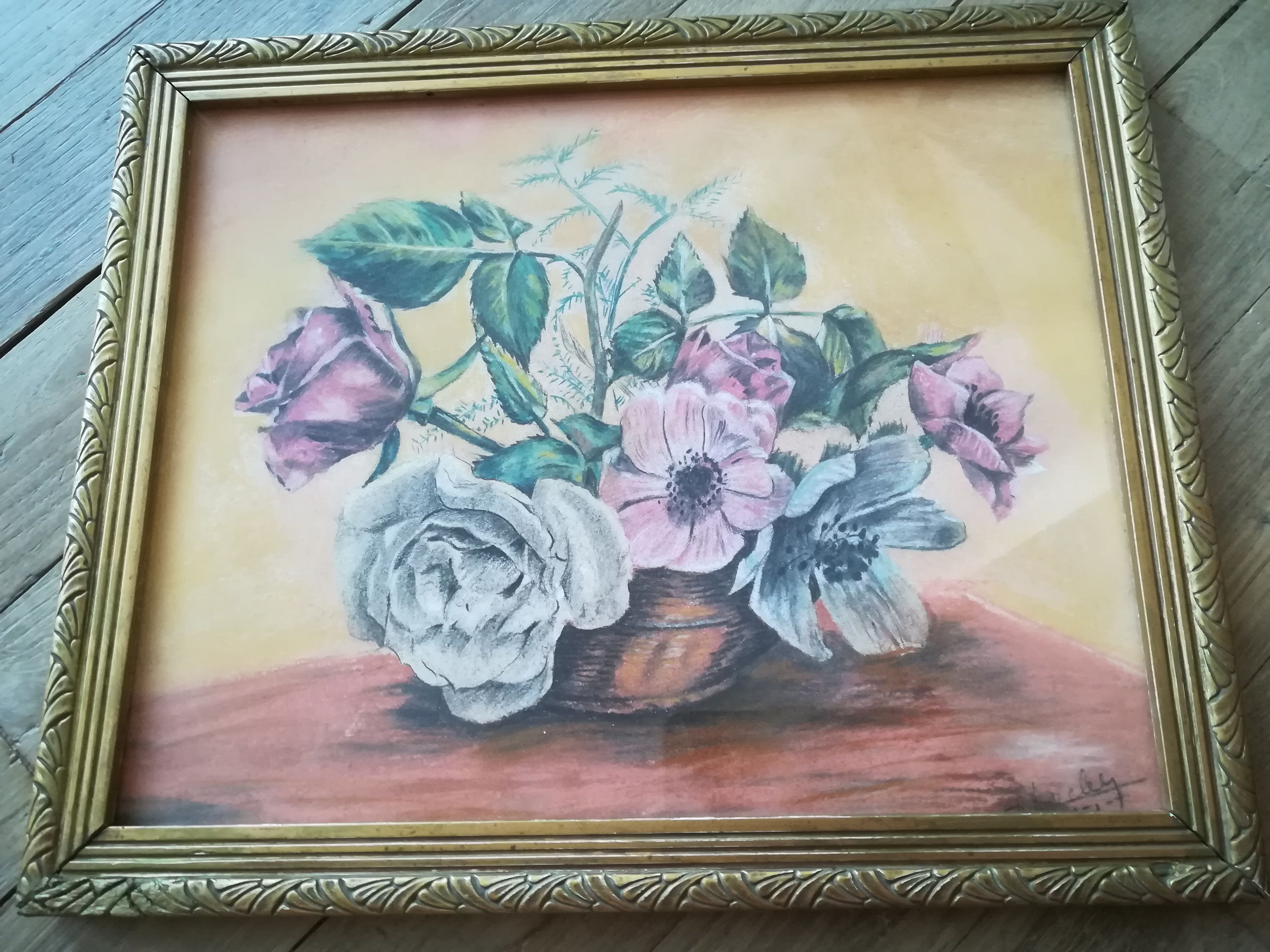 Painting pastel flowers