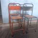 4 antique metal wooden chairs