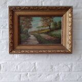 Oil on canvas country landscape