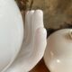 vintage ceramic and opaline hand lamp